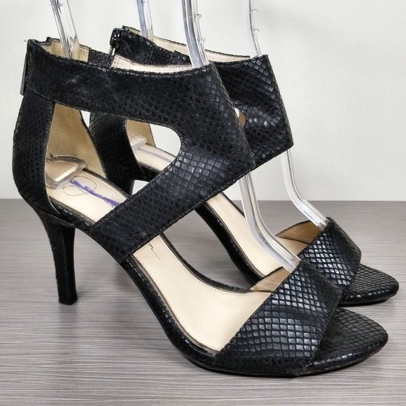 Jessica Simpson Mekos Cutout Sandal, Black Fabric, Womens Size 7 M / 37 - Picture 3 of 12